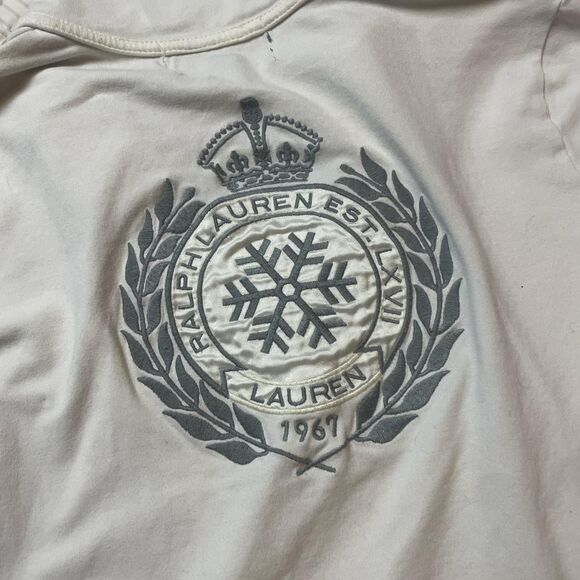 ralph lauren vintage y2k white sporty quarter zip embroidered back logo medium - Picture 6 of 6